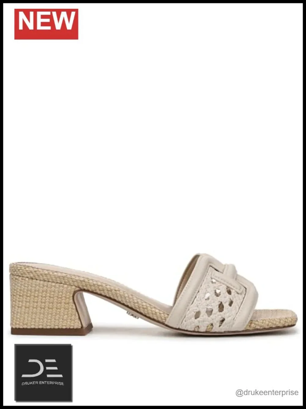 Sam Edelman Waylon Weave Woven Slide Sandals Women's Block Heel 1.75